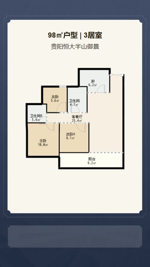 3居室98㎡【贵阳恒大半山御景】