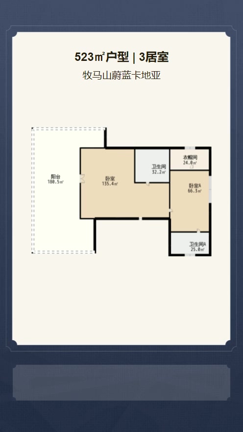 3居室523㎡【牧马山蔚蓝卡地亚】