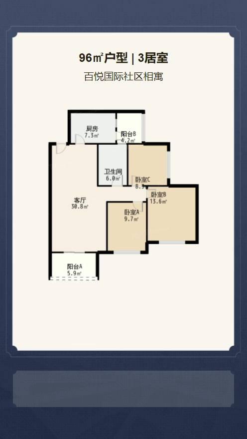 3居室96㎡【百悦国际社区相寓】