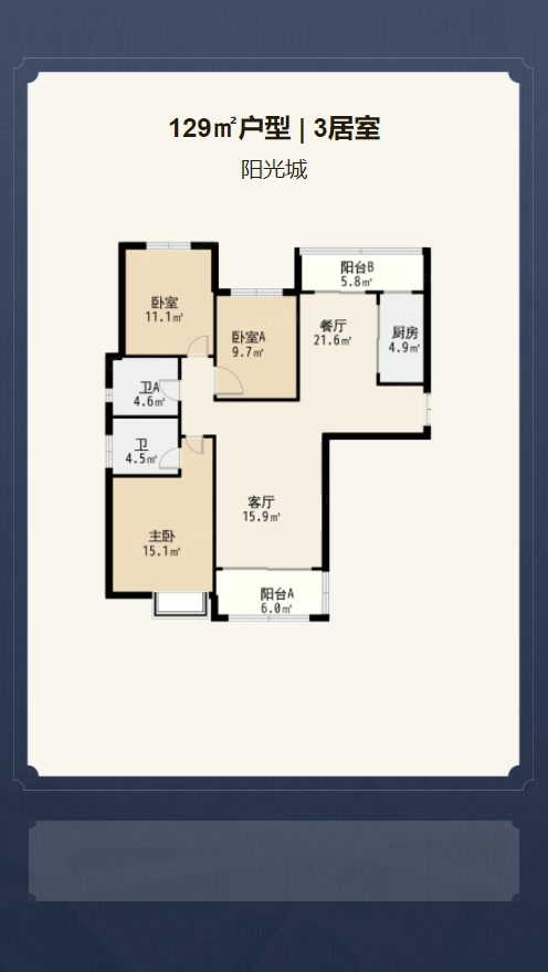 3居室129㎡【阳光城】