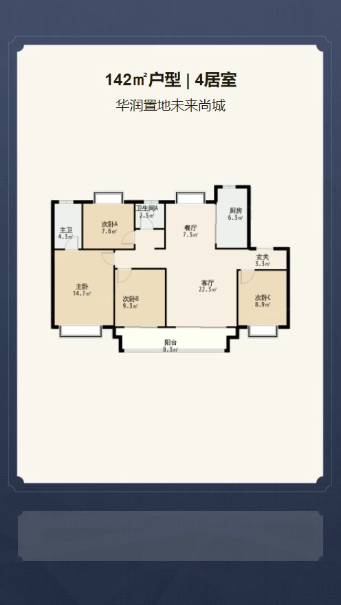 4居室142㎡【华润置地未来尚城】